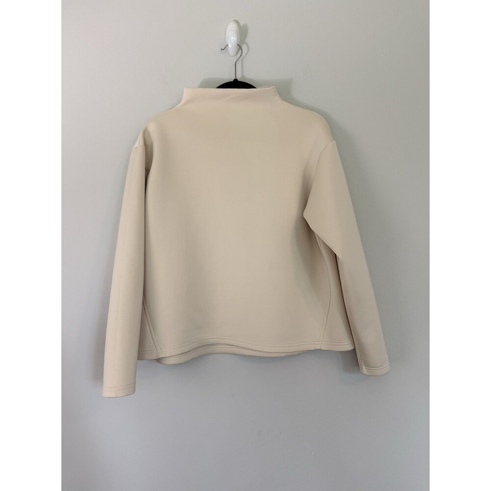 Aday Like A Boss Scuba Top Womens S Sand Mockneck Pullover Long Sleeve Shirt